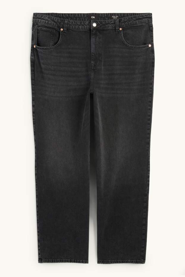 Femmes - Wide leg jean - high waist - jean gris foncé