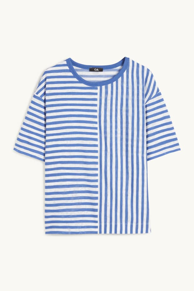 Dona - Samarreta de màniga curta - relaxed fit - de ratlles - blau/blanc