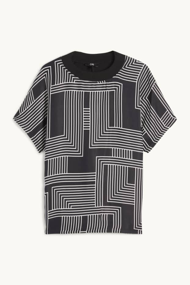 Femei - Tricou - relaxed fit - cu model - negru