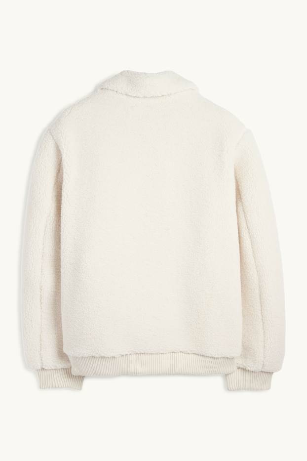 Men - Teddy fur jacket - white