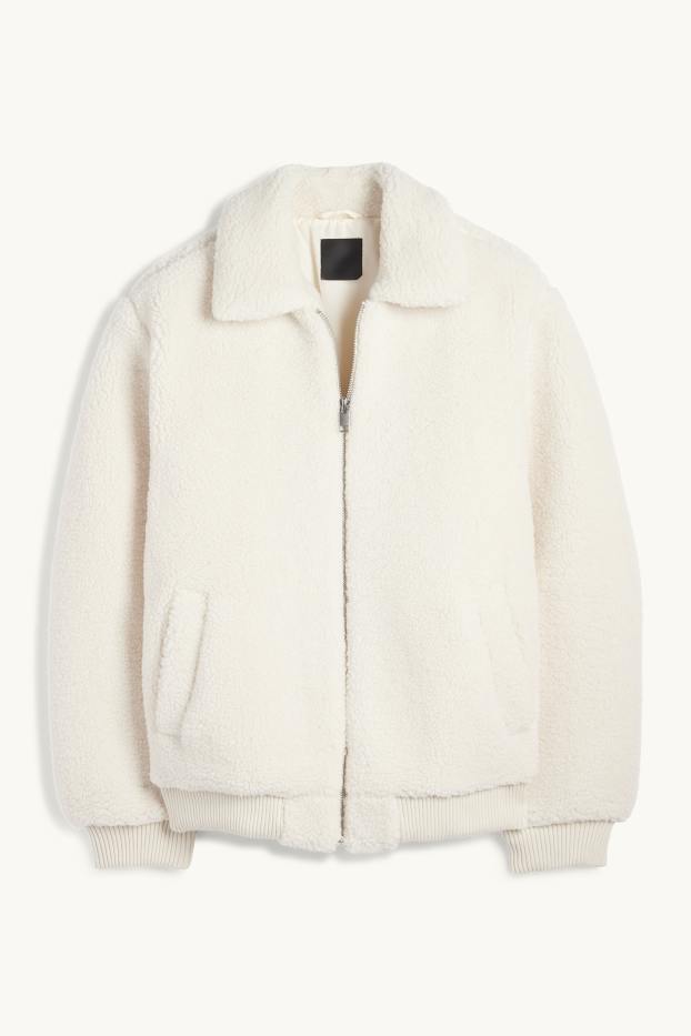 Men - Teddy fur jacket - white