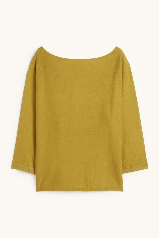 Femmes - Pull en maille fine - noir / beige