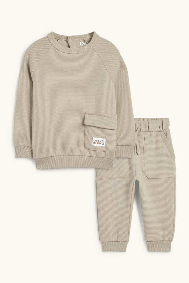 Baby Boys - Baby outfit - ribbed - 2 piece - beige