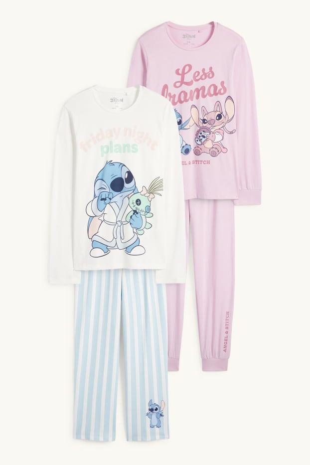 Children Girls - Multipack of 2 - Lilo & Stitch - pyjamas - 4 piece - white / pink