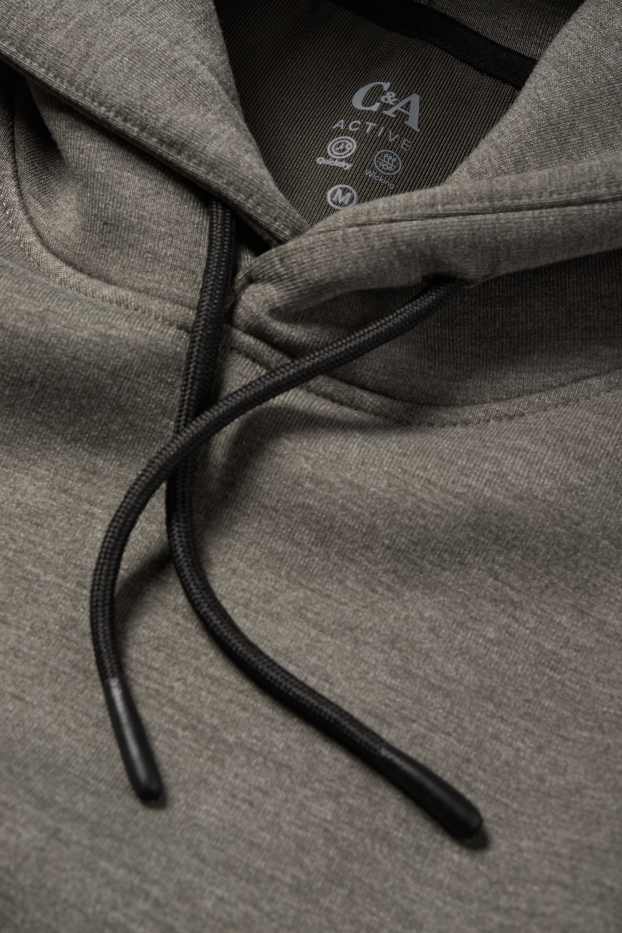 Herren - Funktions-Hoodie - dunkelgrün-melange