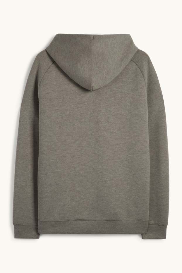 Herren - Funktions-Hoodie - dunkelgrün-melange