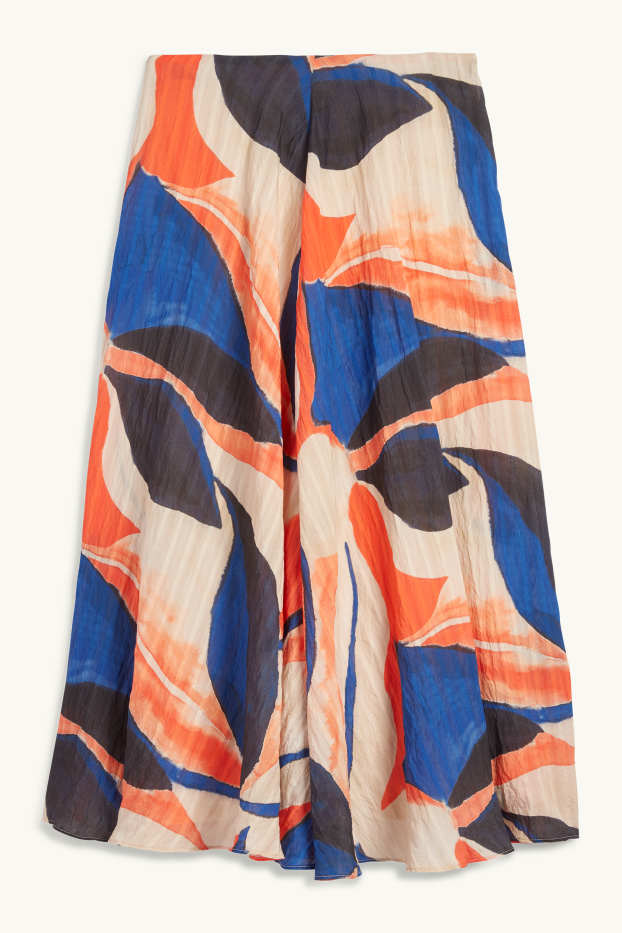 Femmes - Jupe - à motifs - finition texturée - orange