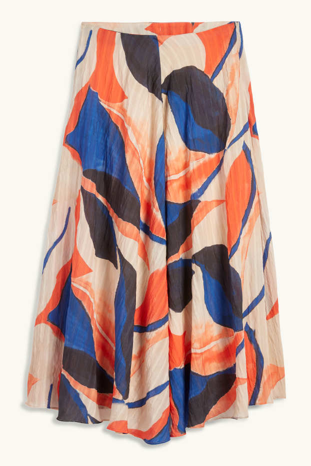 Femmes - Jupe - à motifs - finition texturée - orange