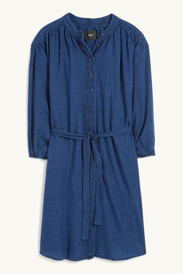 Women - Denim shirt dress - blue denim