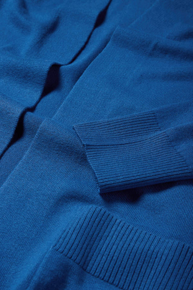 Damen - Lange Strickjacke - blau