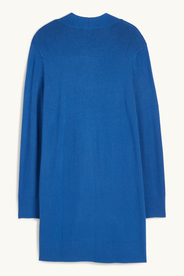 Damen - Lange Strickjacke - blau