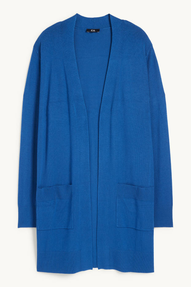 Damen - Lange Strickjacke - blau