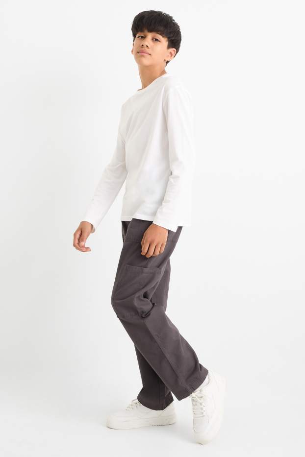 Nen - Pantalons cargo - gris fosc