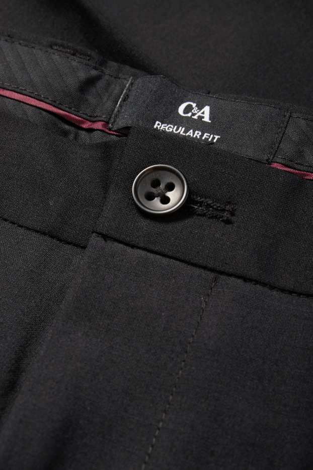 Herren - Baukasten-Hose - Regular Fit - Flex - Schurwoll-Mix - schwarz