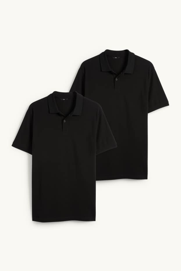 Home - Paquet de 2 - polo - regular fit - negre
