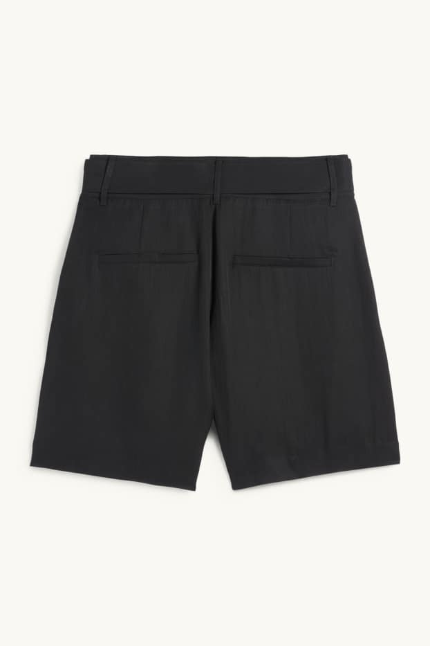 Donna - Shorts con cintura - vita alta - nero