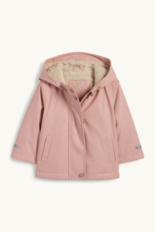 Baby Mädchen - Fuchs - Baby-Regenjacke mit Kapuze - wasserdicht - rosa