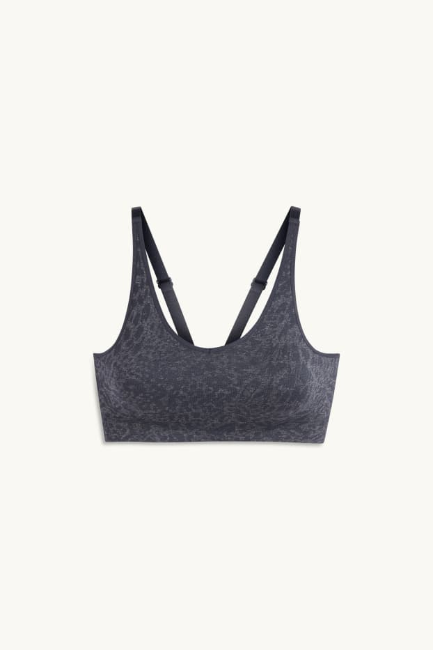 Femmes - Soutien-gorge de sport - ampliforme - à motifs - bleu foncé