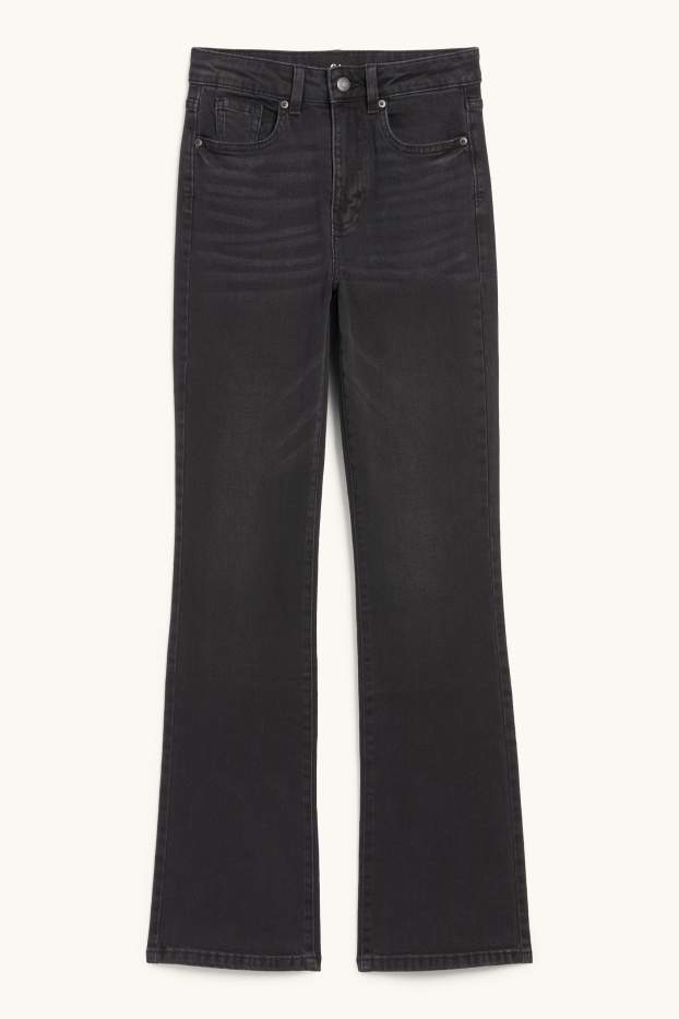 Dames - Bootcut jeans - high waist - jeansdonkergrijs