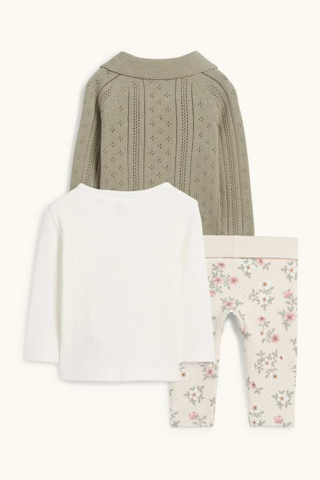 Baby Girls - Bunny rabbit - baby outfit - 3 piece - green