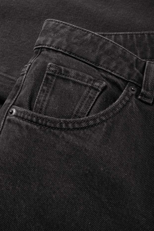 Damen - Baggy Jeans - Mid Waist - dunkeljeansgrau