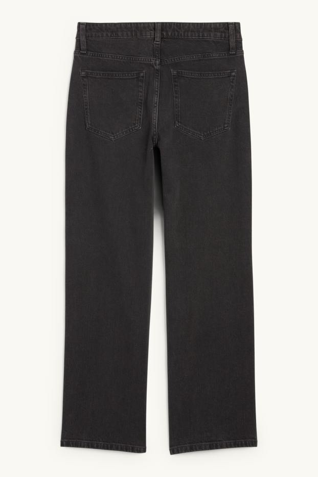 Damen - Baggy Jeans - Mid Waist - dunkeljeansgrau