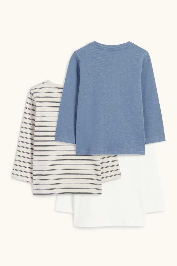 Bébés garçons - Lot de 3 - dinosaure - haut à manches longues pour bébé - blanc