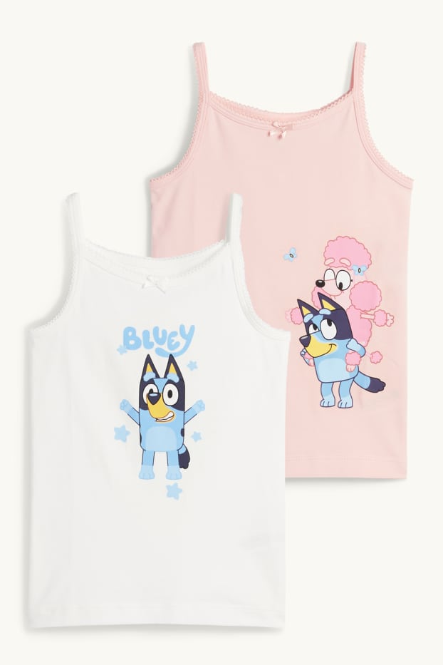 Kinder Mädchen - Multipack 2er - Bluey - Singlet - weiss