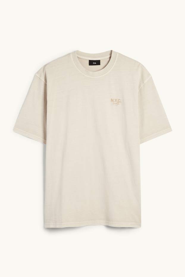 Bărbați - Tricou - relaxed fit - bej deschis