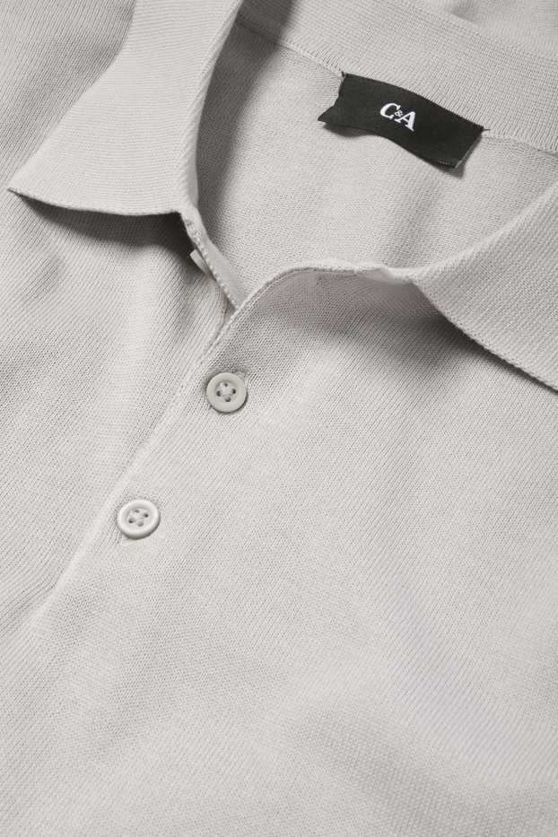 Home - Polo de mànigues llargues - de punt - gris clar