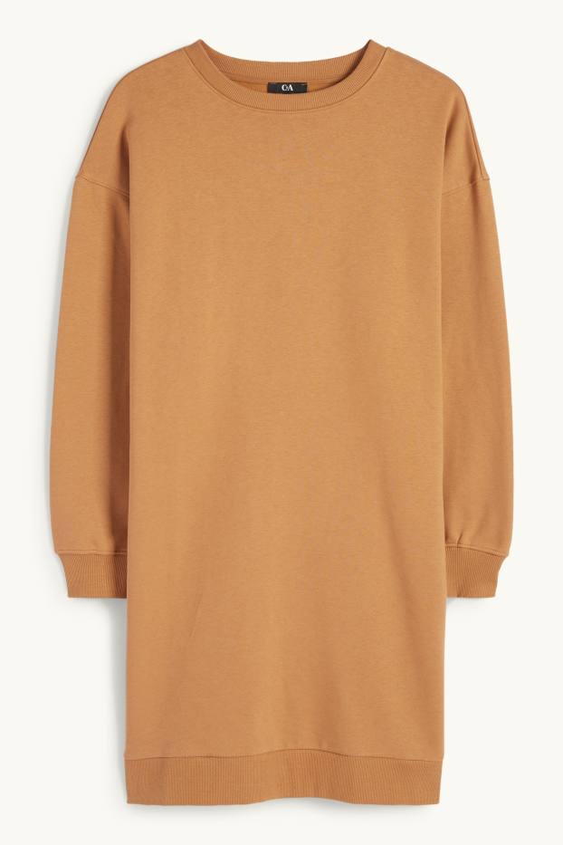 Women - Sweatshirt dress - brown