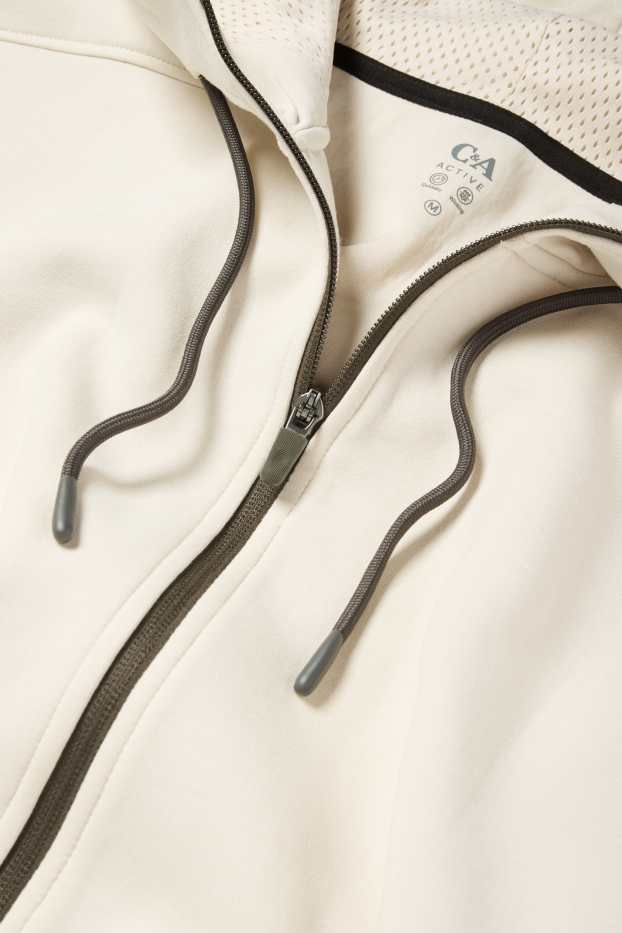 Home - Dessuadora oberta tècnica amb caputxa - blanc trencat