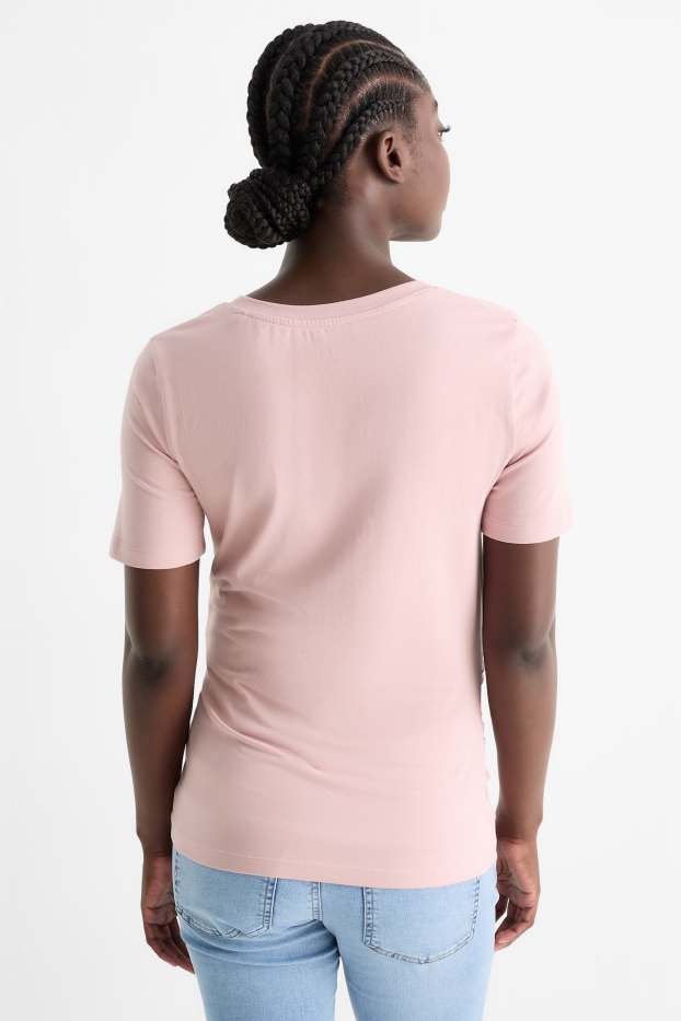 Damen - Multipack 2er - Umstands-T-Shirt - schwarz / rosa