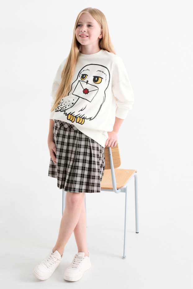 Enfants filles - Harry Potter - ensemble - sweat et jupe - 2 pièces - blanc