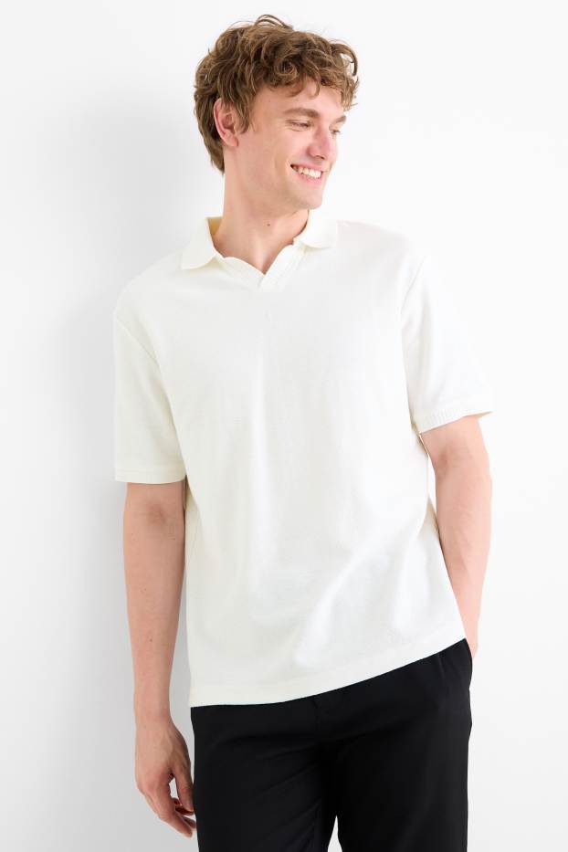 Hommes - Polo en maille - regular fit - blanc