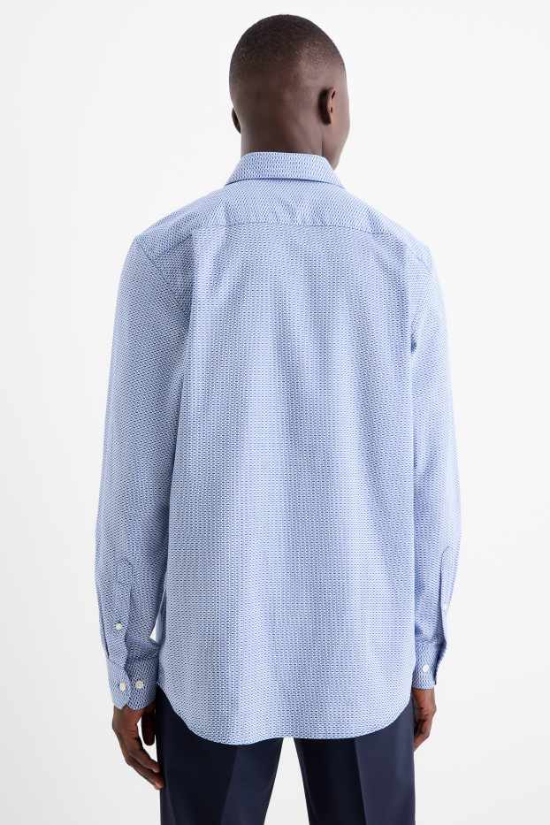 Men - Business shirt - regular fit - kent collar - easy-iron - patterned - light blue