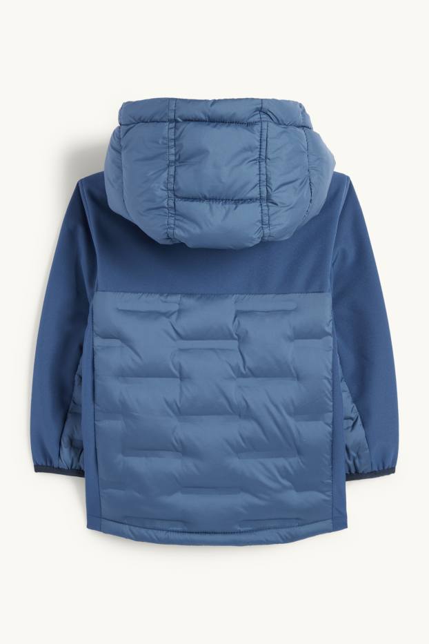 Kinder Buben - Hybridjacke mit Kapuze - blau