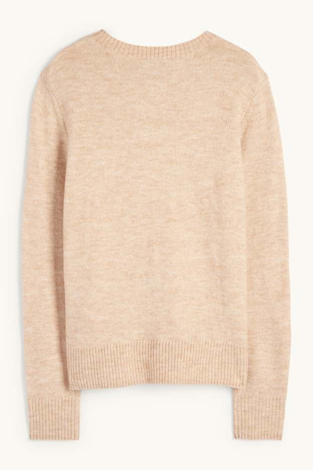 Femmes - Pull en maille fine - beige clair