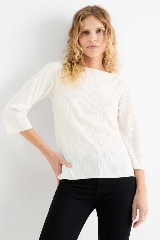 Dona - Samarreta de màniga llarga prisada - blanc