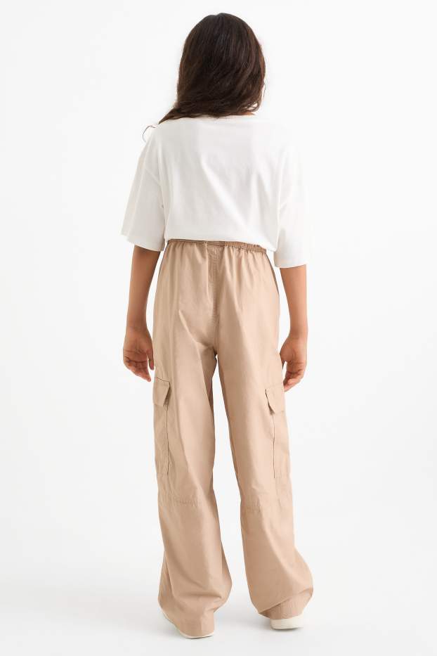 Kinder Mädchen - Cargohose - beige