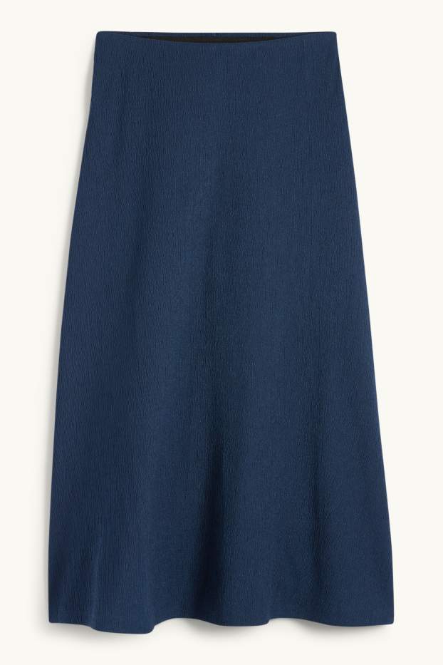 Femmes - Jupe - finition texturée - bleu foncé