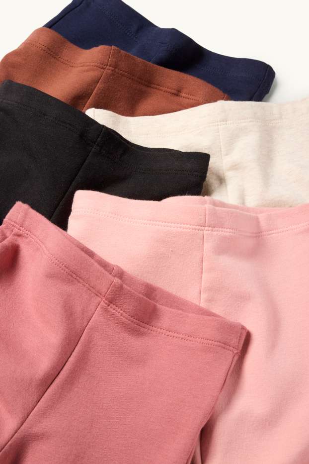 Children Girls - Multipack of 6 - flared thermal leggings - dark rose