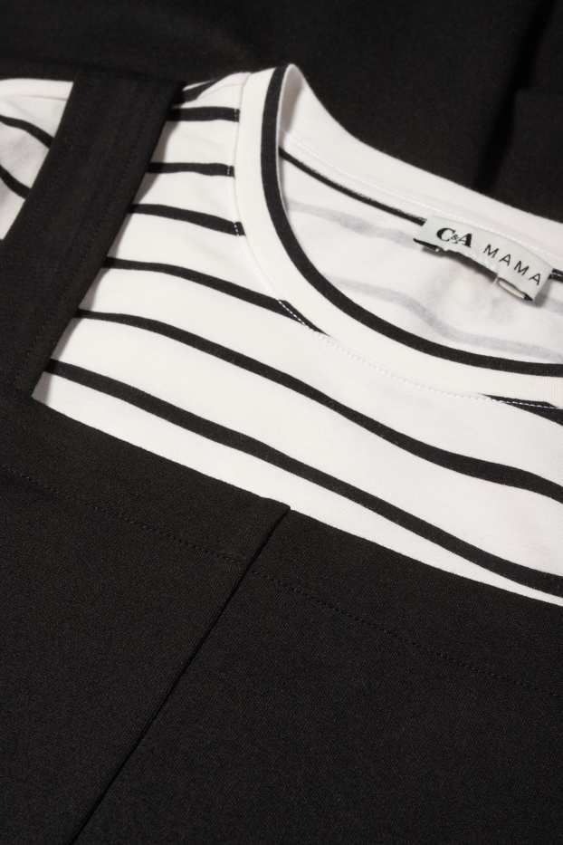 Dona - Conjunt - samarreta de mànigues llargues i pantalons de peto de maternitat - 2 peces - negre