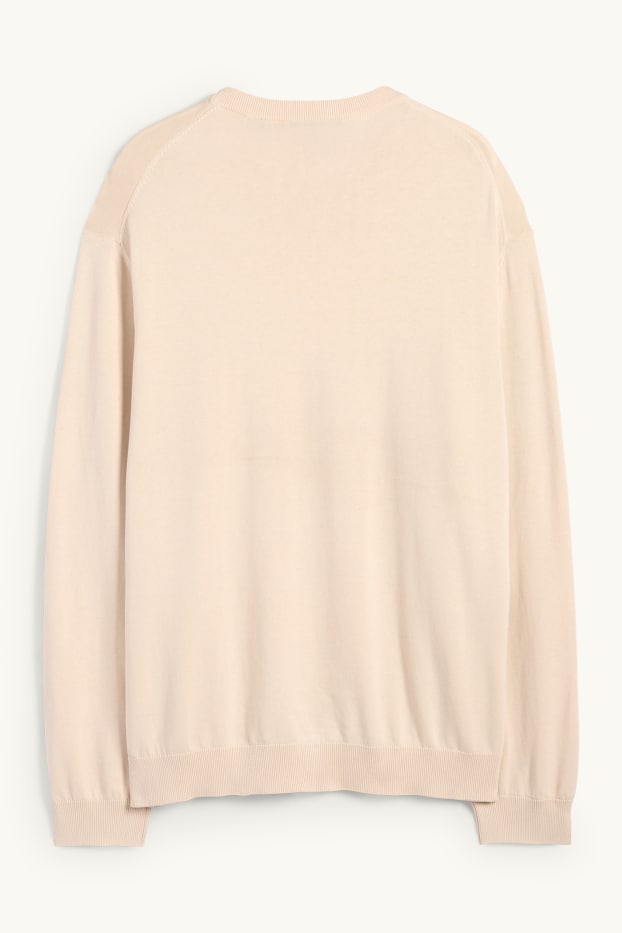 Herren - Feinstrick-Pullover - hellbeige