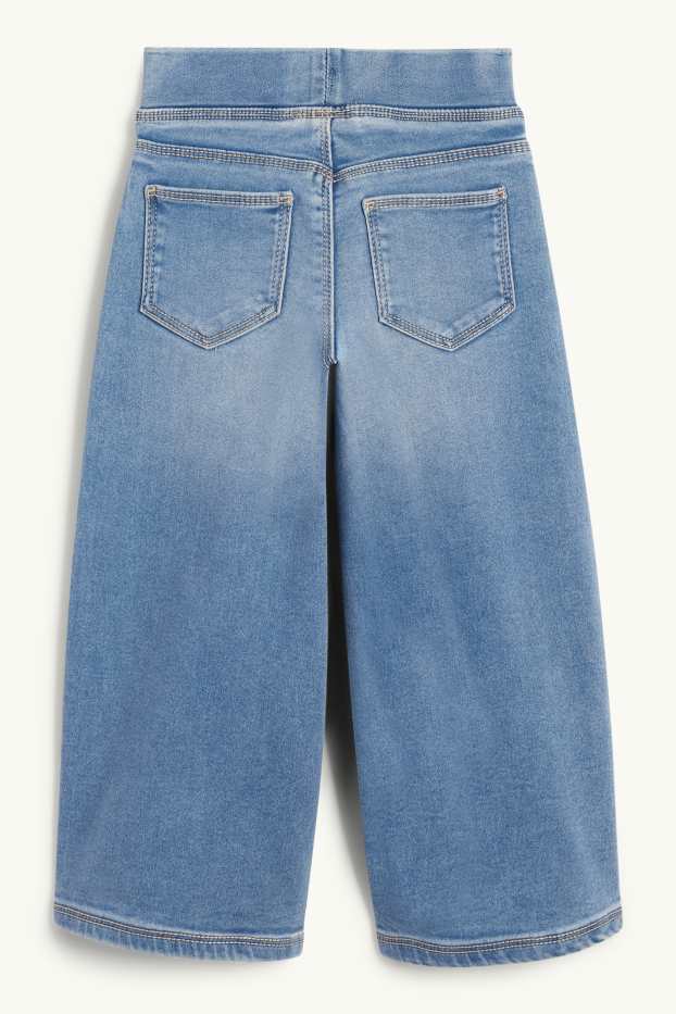 Kinderen: meisjes - Wide leg jegging - jeansblauw