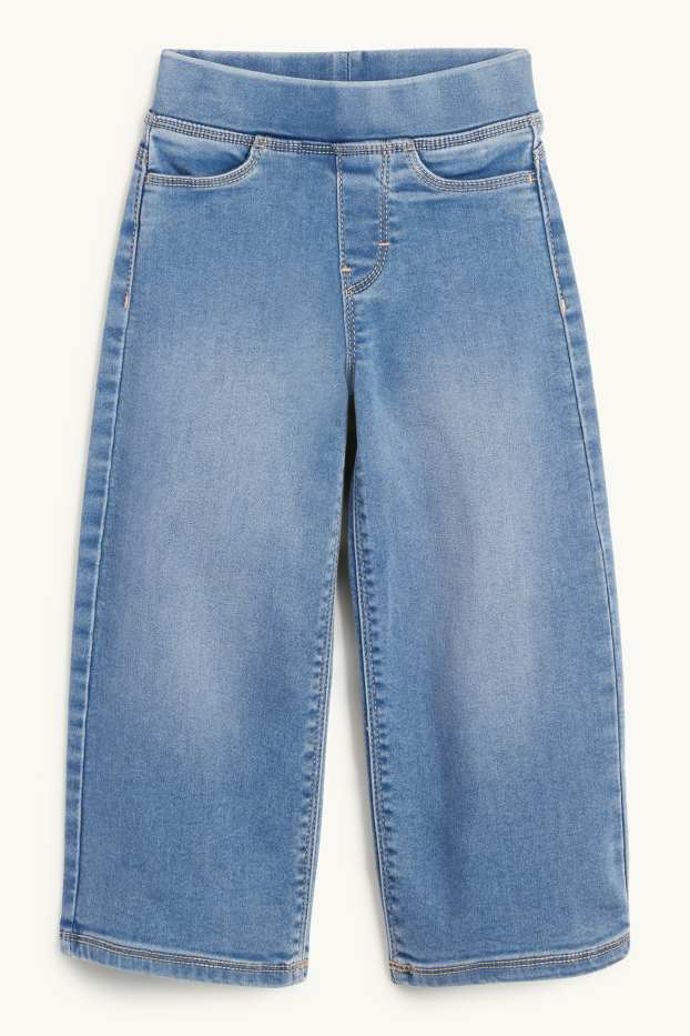 Kinderen: meisjes - Wide leg jegging - jeansblauw