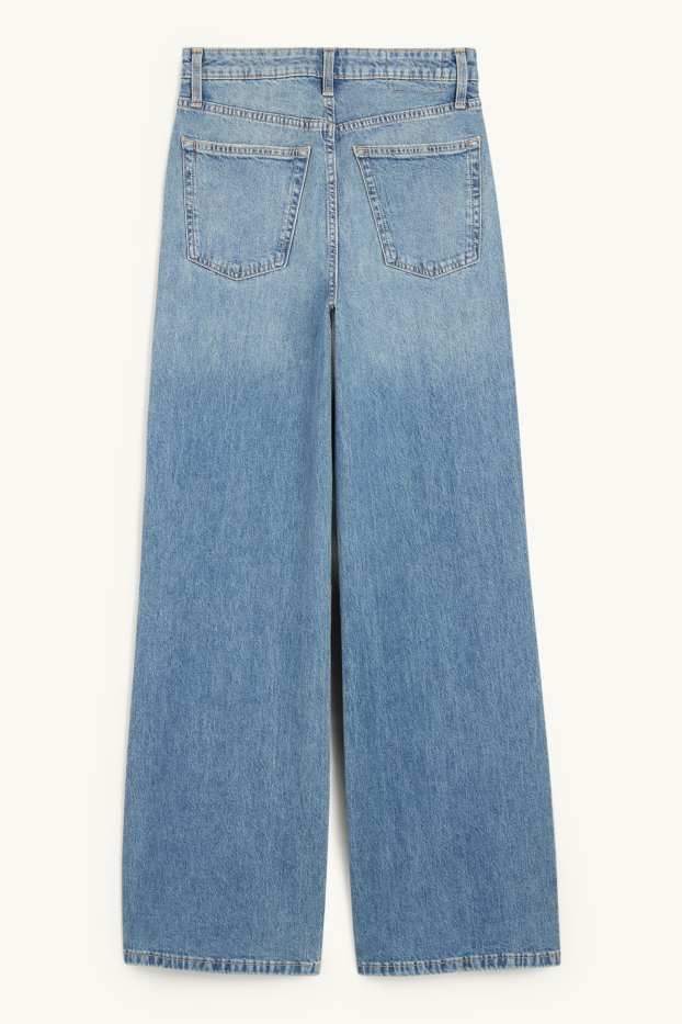 Femmes - Wide leg jean - high waist - jean bleu