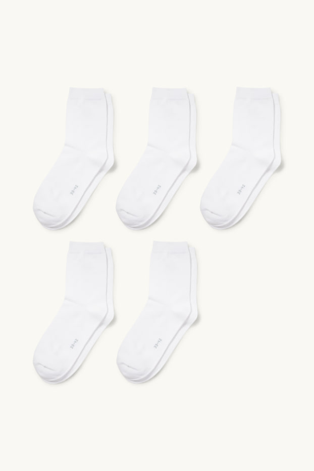 Femmes - Lot de 5 paires - chaussettes - blanc