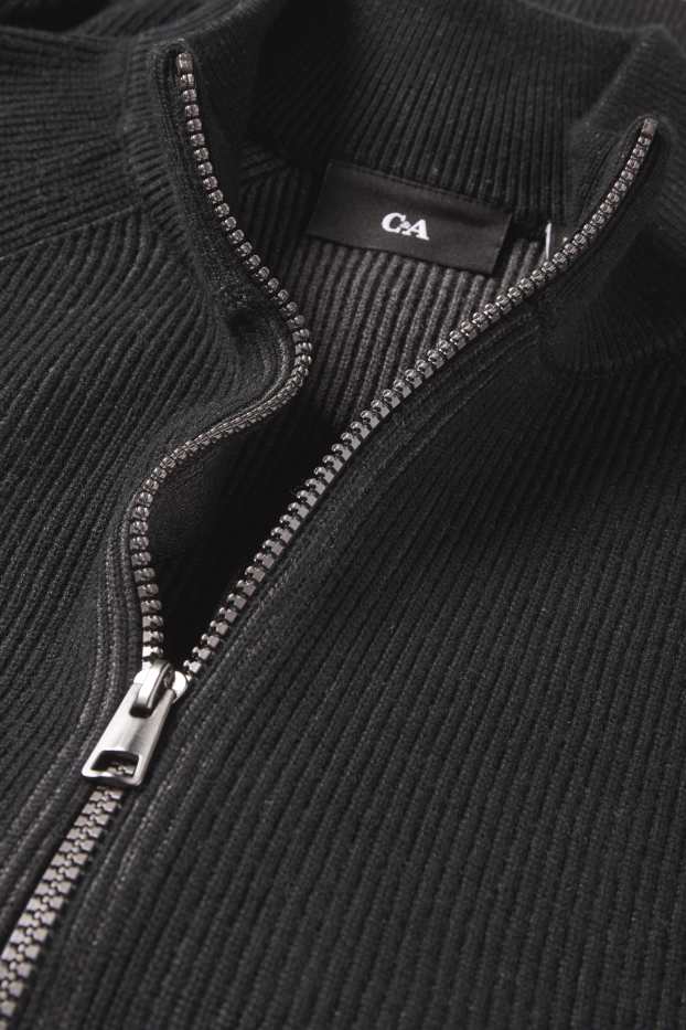 Home - Jaqueta de punt - acanalada - negre
