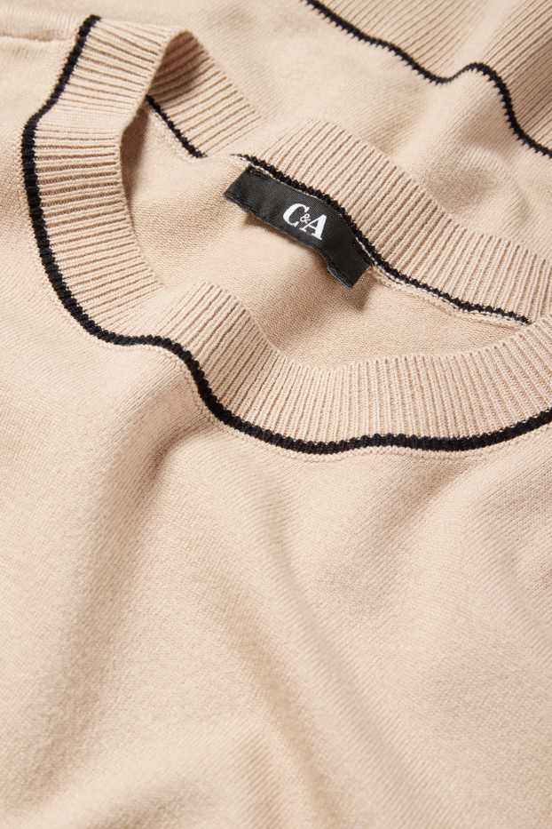 Femmes - Pull en maille fine - beige